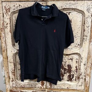 Polo Ralph Lauren Black Polo Shirt with Red Logo Sz XL